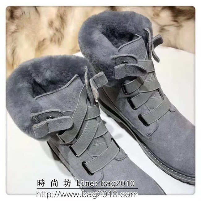 UGG 2018新品 3M防潑水 翻毛鞋幫 絲光牛反皮馬丁靴 QZS2715